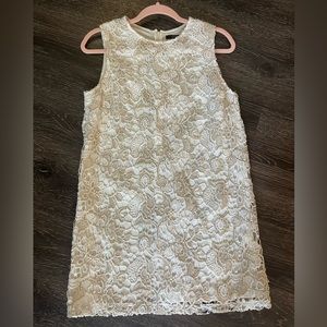 Forever 21 white/gold tunic lace dress - size M